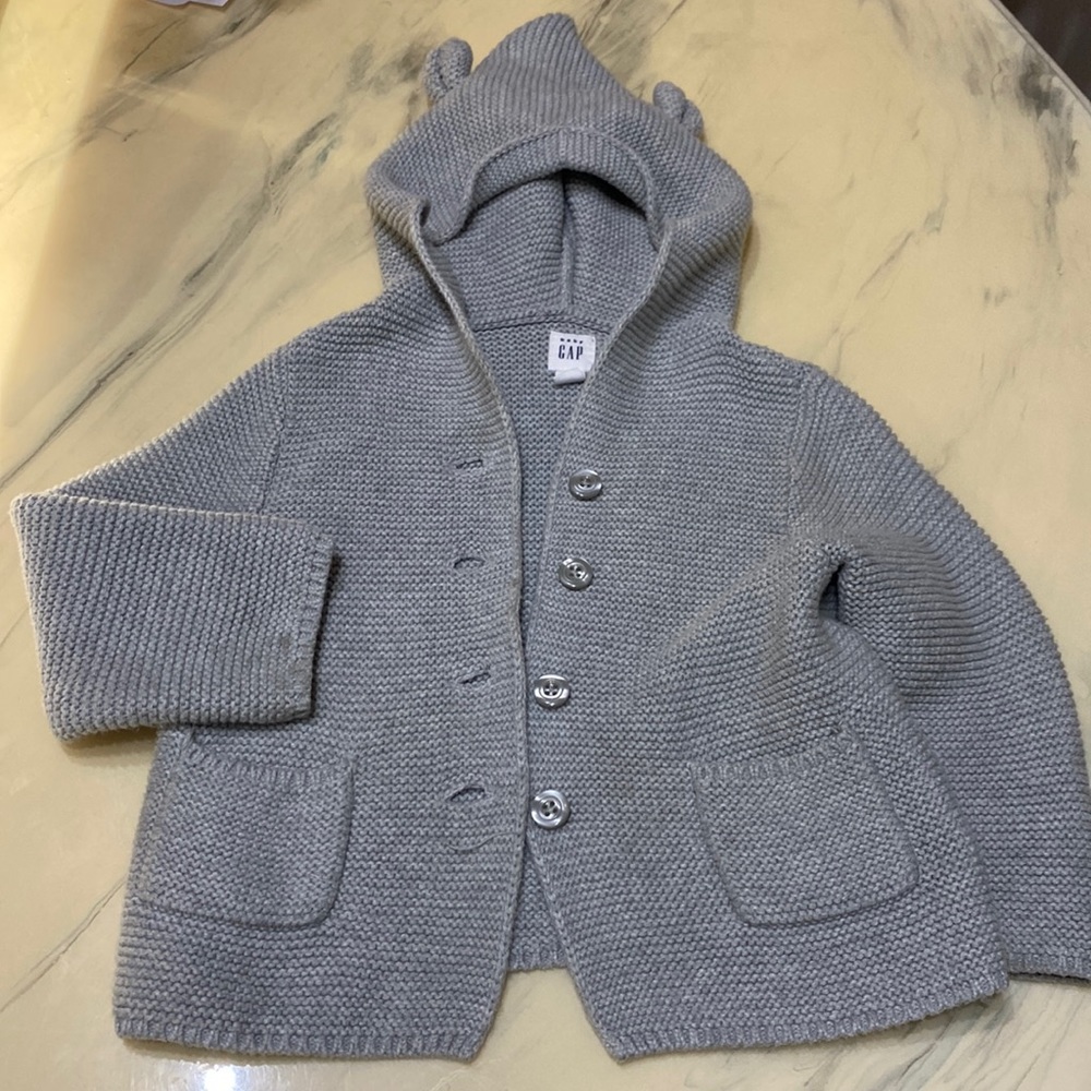 GAP  gray  cardigan , size 18-18 months